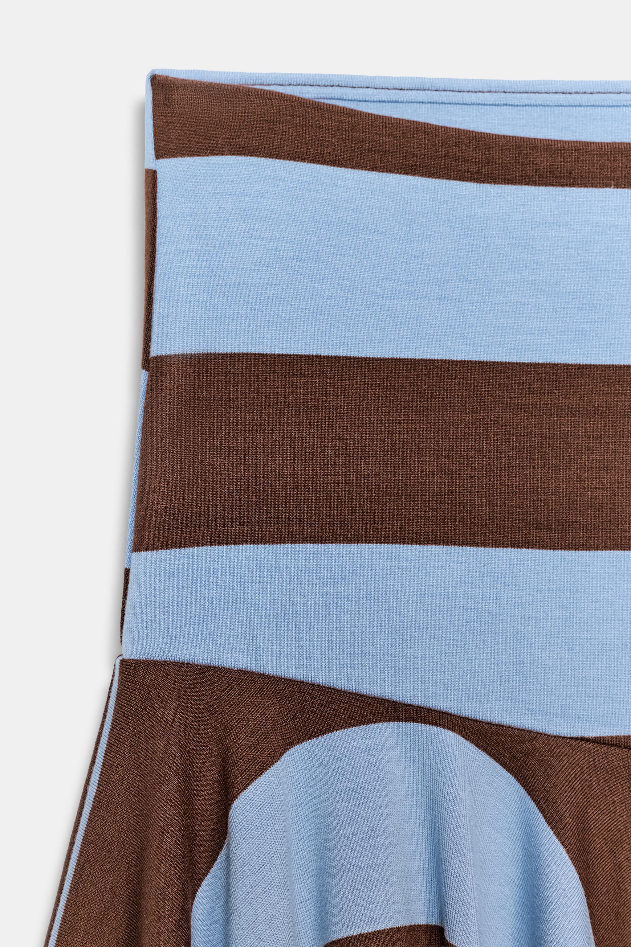 ASYMMETRIC STRIPED SKIRT